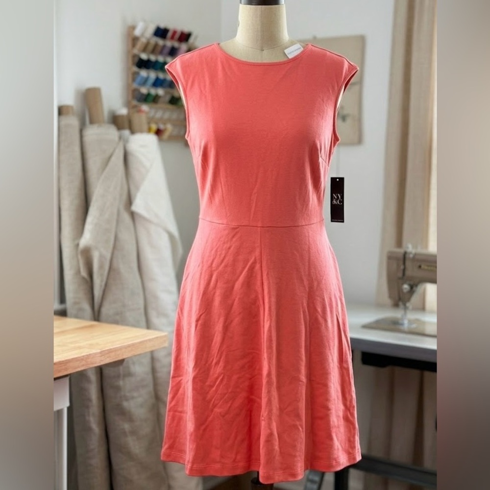 New York & Company Vibrant Coral Mini Dress